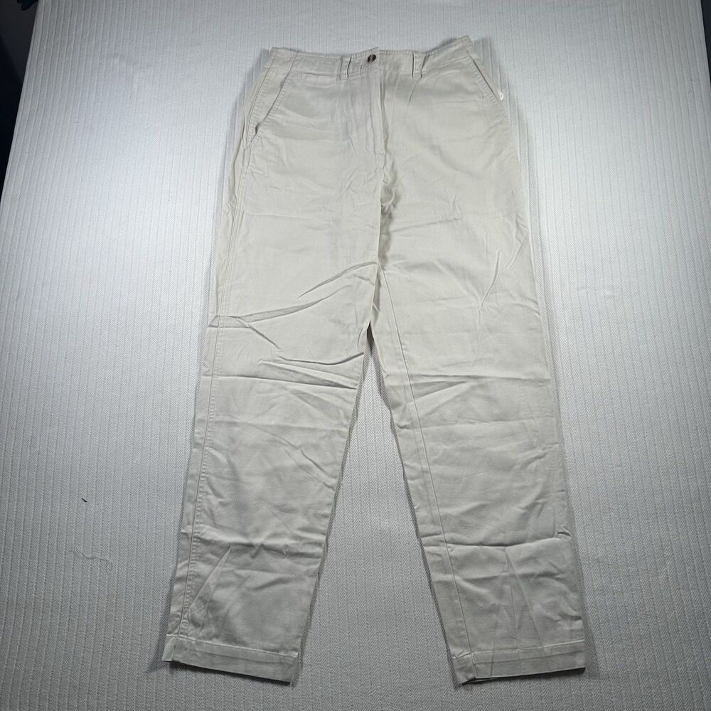 Talbots Women’s Size 8 Utility Cargo Pants Off White Khaki Straight Leg